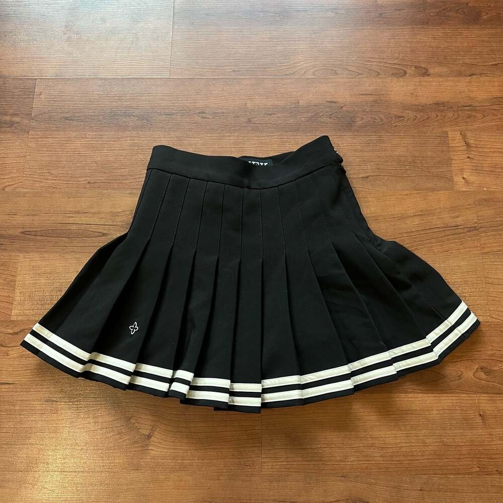 SMFK Compass Academy Black Pleated Mini Tennis Skirt Size S (Fits like xs)